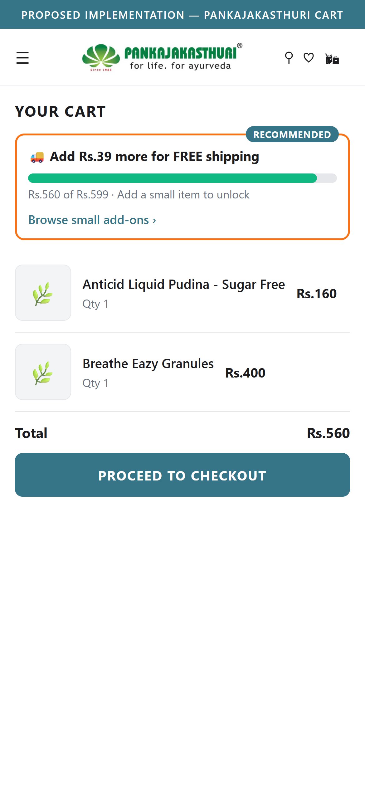Proposed Implementation - Pankajakasthuri Mobile Cart